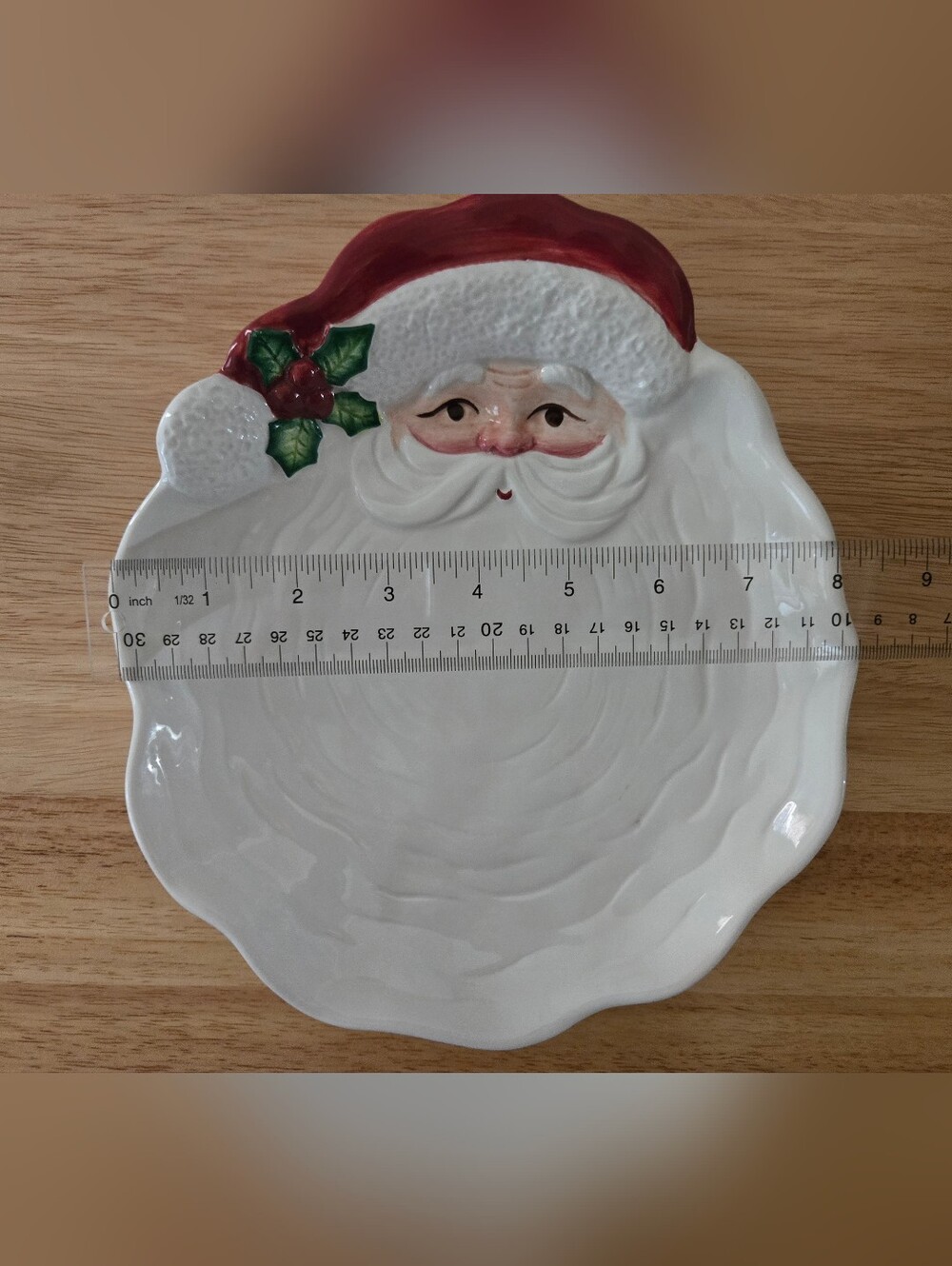 Vintage Fitz And Floyd Santa Cookie Plate Stamped 1989 - Picture 5 of 5
